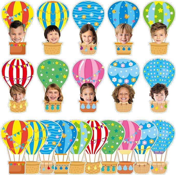 80Pcs Colorful Hot Air Balloons Cutouts Back to School Bulletin Board Hot Air by gisgfim