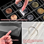 ANKHOH Zippered Coin Collection Book, 200 Pockets and 30 Bill Sleeves | PU - Image 6