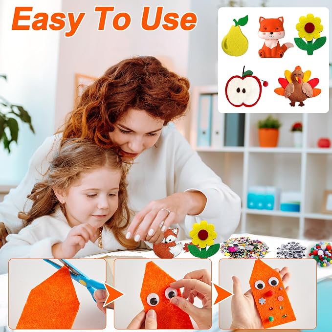 42Pcs Fall Felt Fabric Sheets 8 x 12 Inch Autumn Yellow Orange Assorted Soft - Image 4