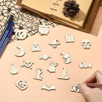 200 Pcs Unfinished Wooden Halloween Cutouts, Wooden Crafts - Image 5