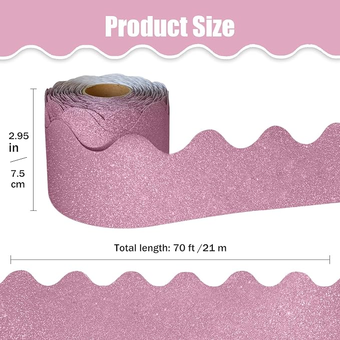70Ft Shine Bulletin Board Borders，Scalloped Poster Boards Decorations Trim - Image 2