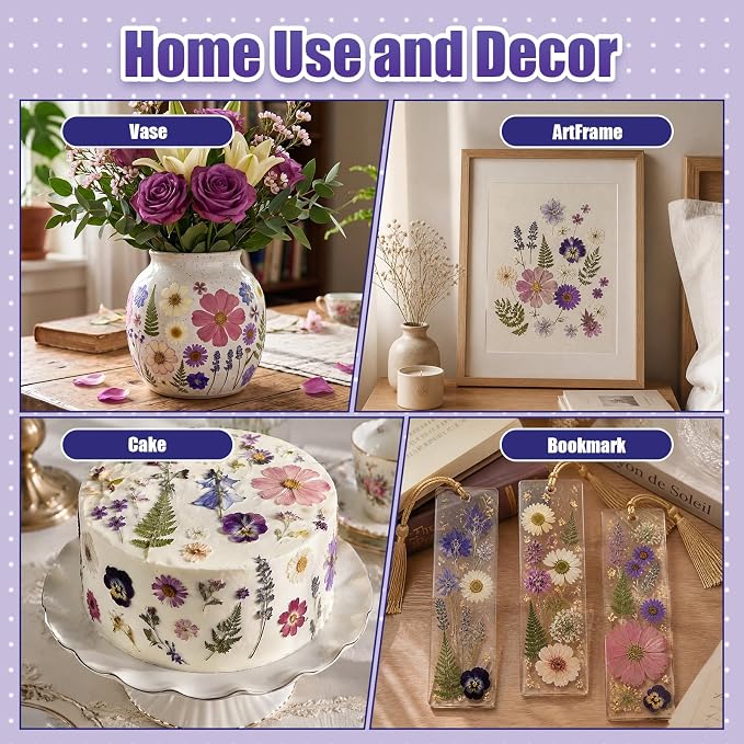 140Pcs Pressed Dried Flowers and Leaves Real Natural Dried Flowers - Image 6