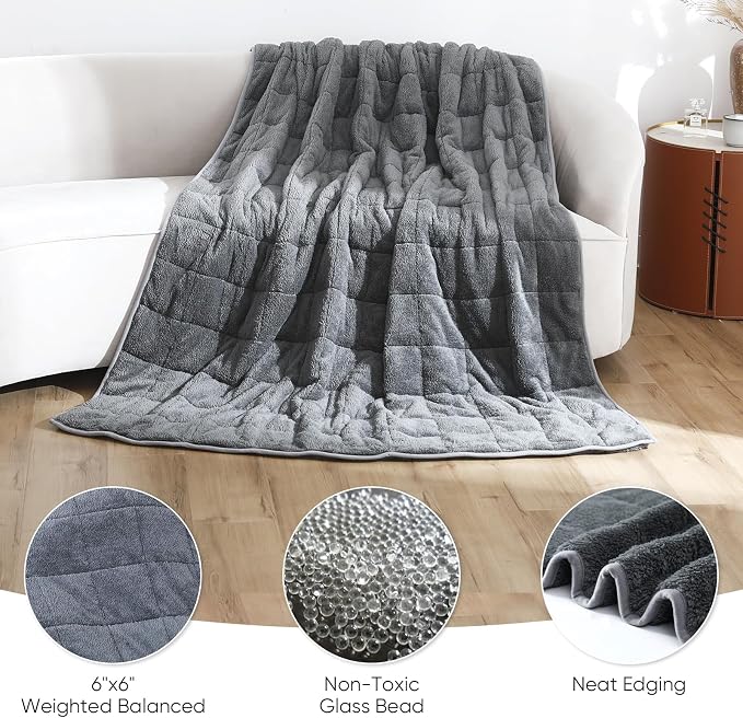 Sherpa Weighted Blanket for Adults, 10 lbs Furry Bed Blanket for Deep Sleep - Image 5