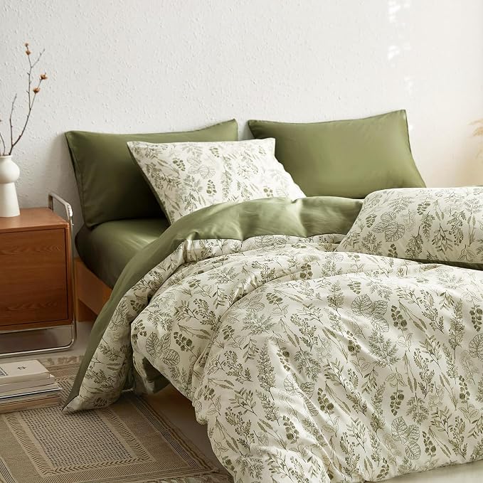 BOLINLIVING Floral Duvet Cover Queen Size, Breathable Soft Microfiber Bedding - Image 4