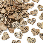 200 pcs Mixed Styles Hollow Heart Theme Unfinished Wood Cutout Charms Cute Love - Image 8