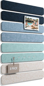 Fluxynara Cork Board Alternative Felt Strip Board 8-Pack 13"x2", Office Pin by FLUXYNARA