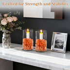Orange Flat Glass Marbles, 0.97 lb Vase Filler Pebbles Gems, Decorative Glass - Image 6
