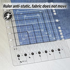 Quilting Ruler, 8.5 * 12.5", Slotted Patchwork Ruler & Template, Non-Slip Grip - Image 3