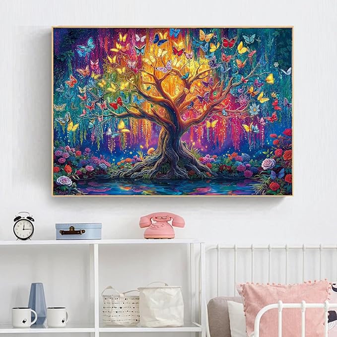 Diamond Art Kits for Adults Beginner, DIY Colorful Butterfly Tree Diamond - Image 4