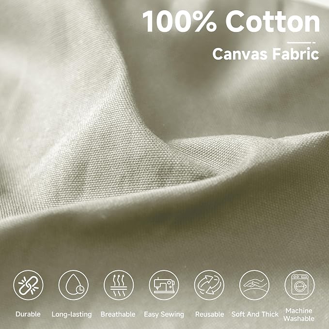 Simple&Opulence 100% Cotton Canvas Fabric 10oz. 59 Inch by the Yard, Nature - Image 2