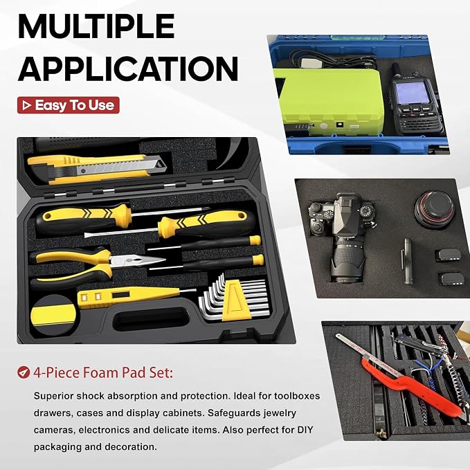 YIYITOOLS 4PCS Pick Apart Foam Insert, Dual-Thickness Case Foam Insert Kit - Image 7