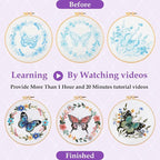 3 Sets Butterfly Flower Embroidery Kit - Image 4