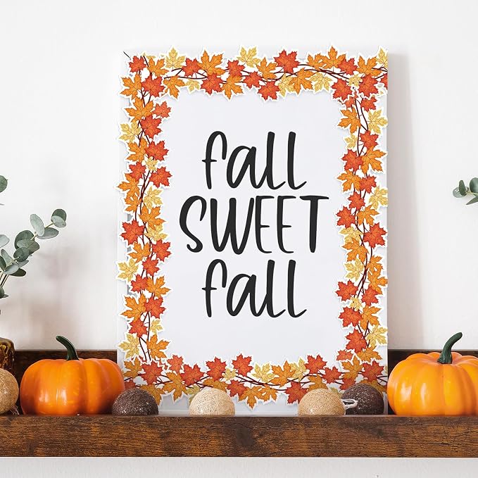 FYSUIMU 65.6 Ft Fall Thanksgiving Bulletin Board Borders Maple Leaves Vine Die - Image 5
