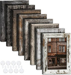 5x7 Picture Frames Set of 8, Vintage Rustic Farmhouse Industrial Style Photo by Unknown