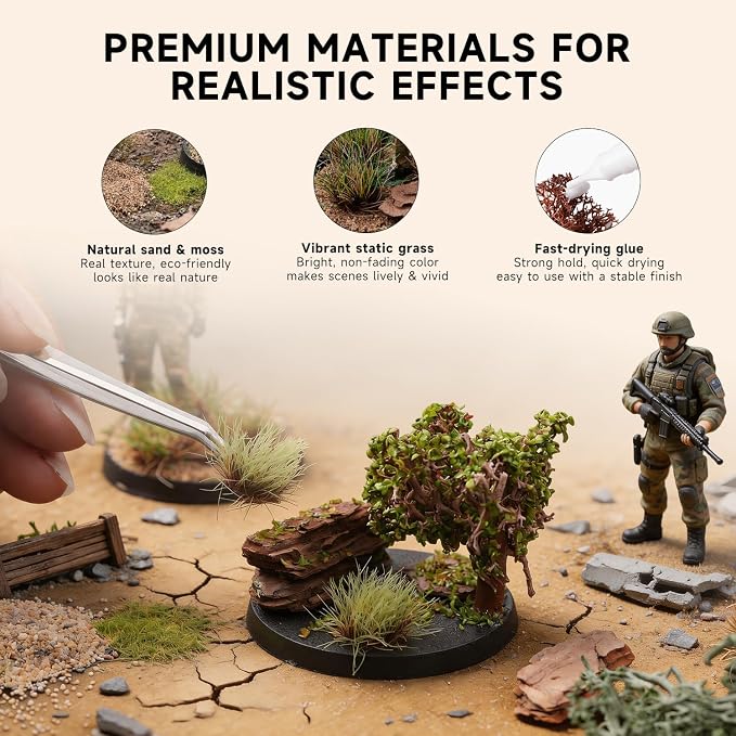 Golden Maple Miniature Terrain Basing Set, Static Grass & Scenery Flocks Kit - Image 8