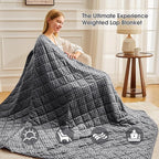 Grey Weighted Blanket for Adults 12lbs, Twin Full Size Cooling Minky Heavy - Image 4