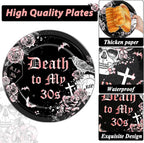 Qyeahkj 100 Pcs 40th Birthday Party Supplies Death to My 30s Paper Plates and - Image 4