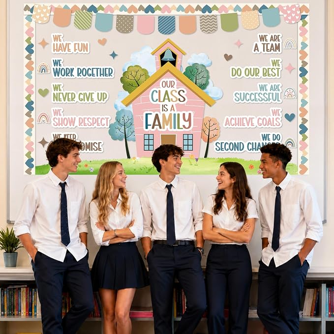 Motivational Bulletin Board Classroom Decoration Boho Our Class is A Family - Image 4