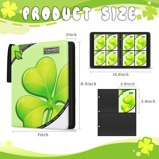 Trading Card Binder 4 Pocket, Card Binder 400 Pockels Card Book Holder Cards - Image 2
