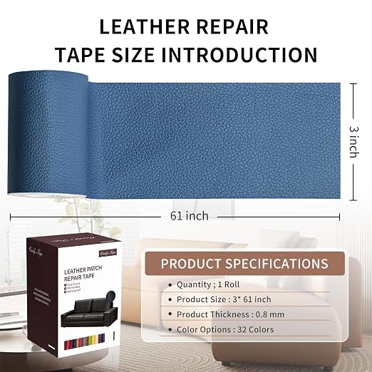 Leather Repair Patch Tape, Car Seat, Vinyl Leather Repair Kit - Image 2