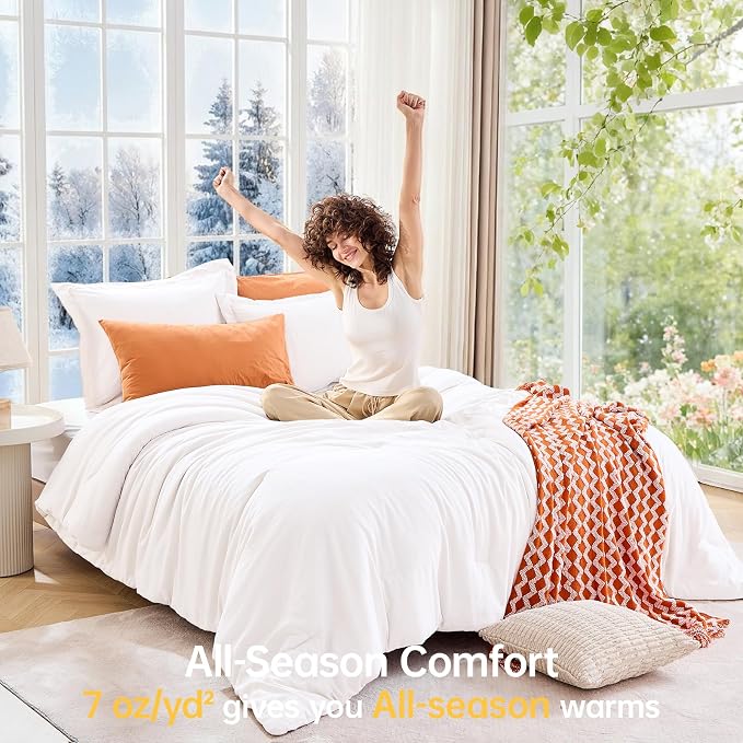 MUXHOMO King Size Comforter Set, All Season Ultra Soft Down Alternative Bedding - Image 4