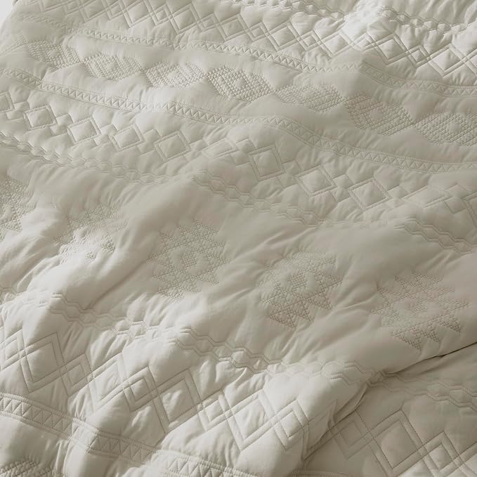 WDCOZY Beige Boho Twin Quit Size Bedding Set - Image 5