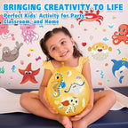 Aowplc 42 Pcs Ocean Animals Make-a-Face Sticker Sheets - Image 7