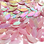 120 Pcs Iridescent Pink Petal Mosaic Tiles, Hand Cut Stained Glass Petals - Image 4