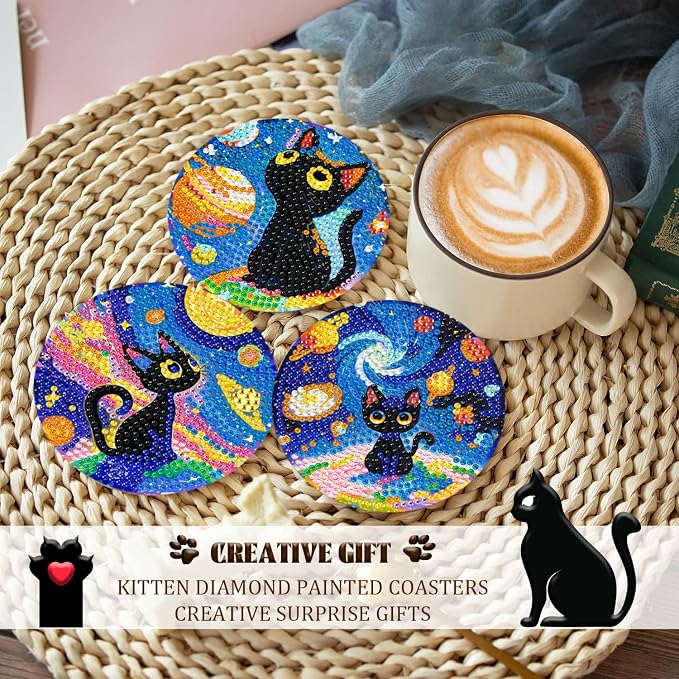 DOZEEZOP 8-Pack Diamond Art Coaster Kit - Image 5