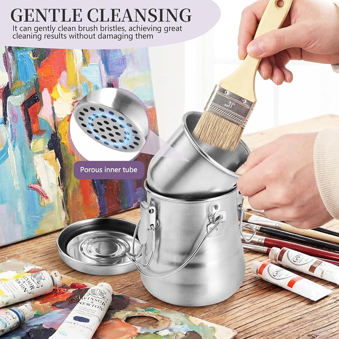 SenseYo Oil Paint Brush Cleaner Washer, Portable Airtight Brush Holder - Image 5