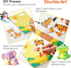 Shuttle Art 63 Pcs Magic Foam Texture Painting Kit Animal Series: 15 Animal - Image 4