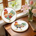 ERKOON Embroidery Kit for Beginners Adult, 2 Set Cross Stitch Set Include - Image 2