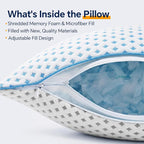 King Size Pillows Set of 2 for Sleeping, Cooling Adjustable Memory Foam Pillows - Image 6