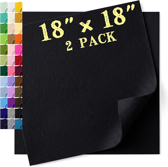 Felt Fabric Sheet 18 x 18 Inch, 1.6mm Thick | Soft and Flexible Nonwoven by MIGLORIA