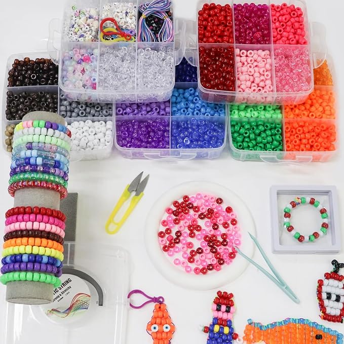 LIS HEGENSA 6300 Pcs DIY Childrens Crafts Beads Friendship Bracelet Kit - Image 5