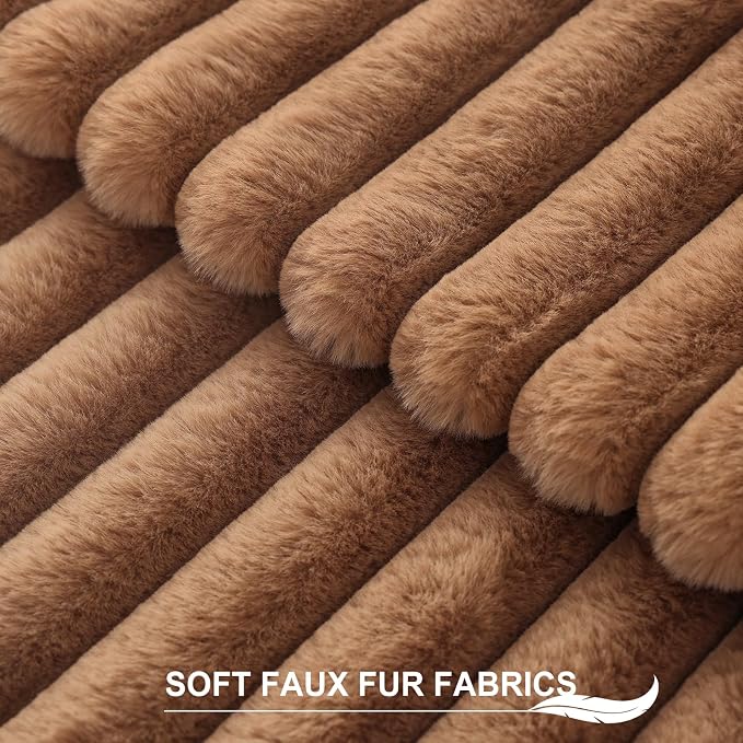 Pallene Faux Fur Plush Throw Pillow Covers 22x22 Set of 2, Luxury Soft Fluffy - Image 2