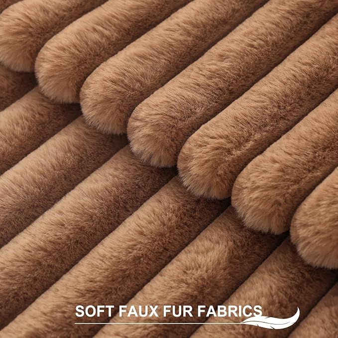 Pallene Faux Fur Plush Throw Pillow Covers 24x24 Set of 2, Luxury Soft Fluffy - Image 2