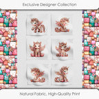 Unicorn Patchwork Cotton Fabric Panel – 6 Designs + Bonus Patchwork Sheet - Image 5