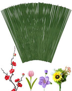 100 PCS 18 Gauge Green Floral Wire Stems by FIVEIZERO