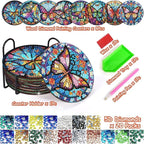 Axquilon 8 Pack Butterfly Diamond Art Coasters Kit - Image 2