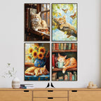 Yezavesu 4 Pack Cat Framed Paint by Numbers Kit - Image 2