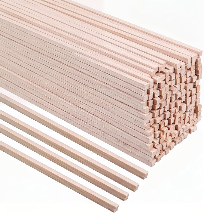 320 Pieces Balsa Wood Sticks 1/8 x 1/8 x 12 Inch Wood Strips Balsa Square by BARSHASPACE