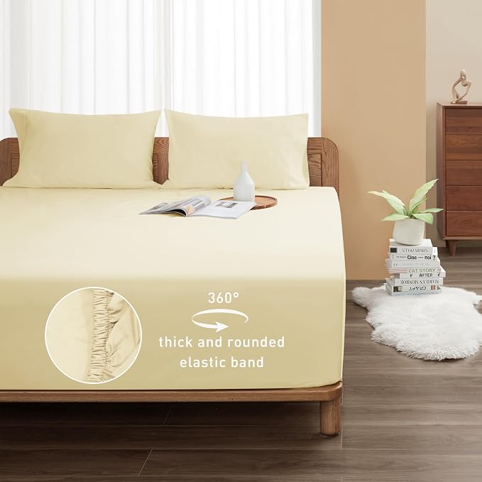 Sunflower Full Fitted Sheet, 1-Piece Deep Pocket Fitted Bottom Sheet 16" - Image 2