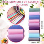 Kingdder 70 Pcs Solid Color Jelly Fabric Quilting Strips, 2.55 Inch Precut - Image 2