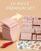 Rubber Linoleum Blocks for Printmaking: 10Pcs 4" x 6" Stamp Carving Kit - Image 5