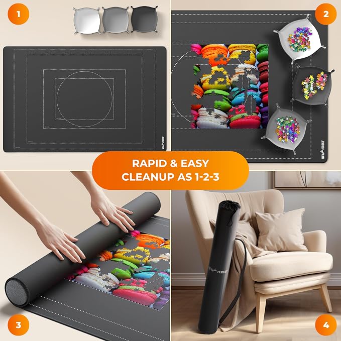Newverest Jigsaw Puzzle Mat Roll Up, Saver Pad 55” x 35.5” Portable Keeper Up - Image 6