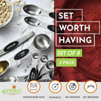 Spring Chef Stainless Steel Magnetic Measuring Spoons Set of 8 - Image 2