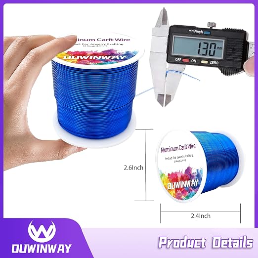 16Gauge Blue Aluminum Crafts Wire 154FT, - Image 2
