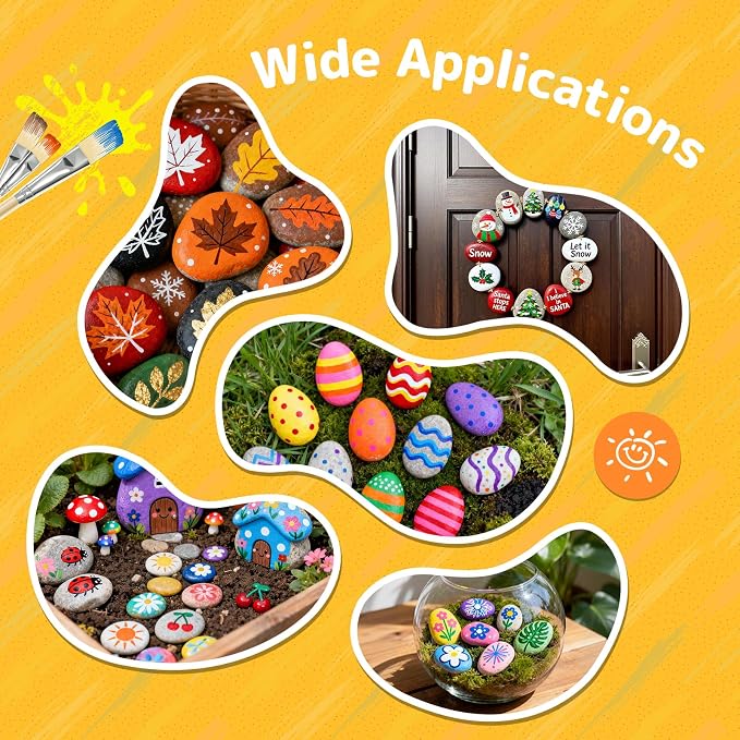 Simetufy 30 Pcs Rocks for Painting, Flat & Smooth Natural Stones to Paint - Image 8