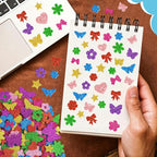 700 Pcs Glitter Foam Stickers, Butterfly & Flower & Bow Shapes Stickers - Image 8